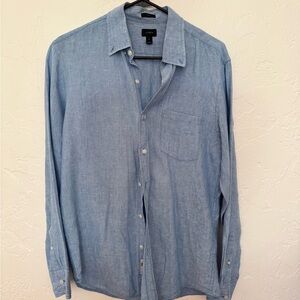 J. Crew Slim Linen Button-Down Shirt in Sky Blue
